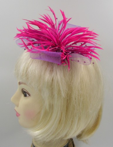 Purple and hot pink fascinator