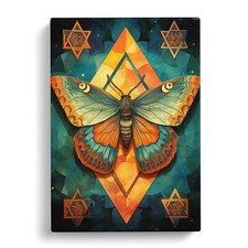 Moth Cubism Art Canvas Wall