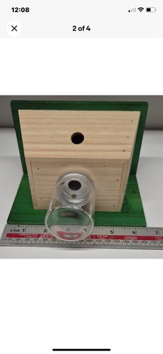 Wood glass hanging bee trap - glass,