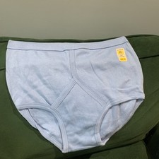 VINTAGE LIGHT BLUE ‘Y FRONTS’  MENS BRIEFS  XL 100% COTTON 