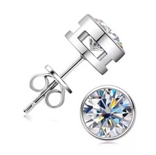 1ct Earrings 18K White Gold