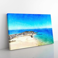 St Ives In Cornwall Canvas Wall Art Print Framed Picture Home Decor Living Room