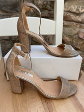 Miss KG "Georgie Bling" Gold metallic open toe party shoe. Block heel. Size 38