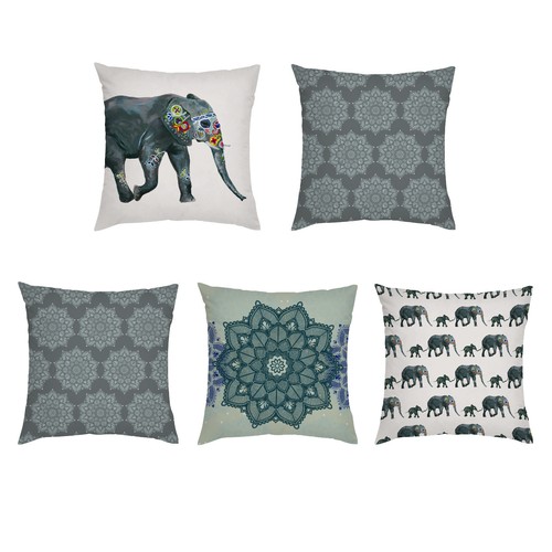 Indian elephant print garden - indian,