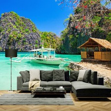 Beach Sea Island Boat Sky