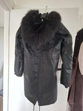 Black Waxed Style Parka With