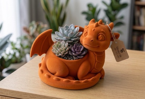 Dragon planter figurine indoor - dragon,