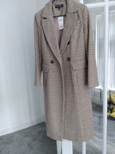 Ladies Cream checked coat Miss