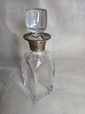 Atlantis Crystal Decanter Sterling Silver Collar Broadway & Co (RRP £450)