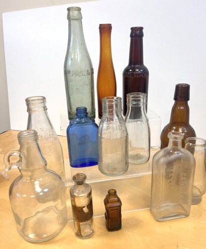 Vintage glass bottle bundle - bottle,