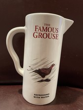Tall Famous Grouse Scotch Whisky Water Advertising Pub Bar Jug Pitcher Mancave