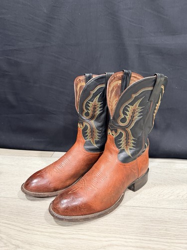 Tony lama black tan boots - boots, size