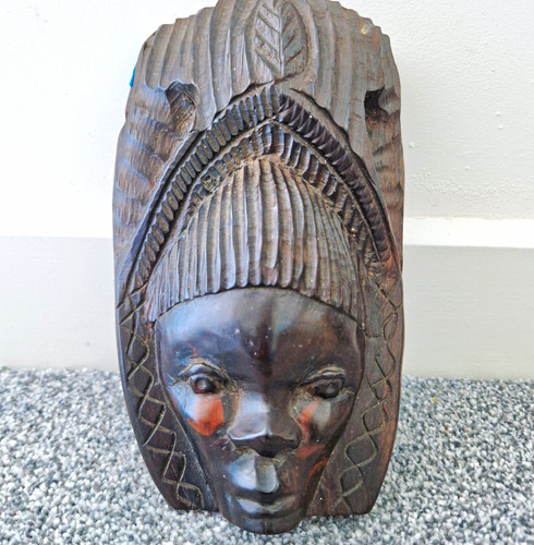 Vintage hand carved ebony wood - hand-carved,
