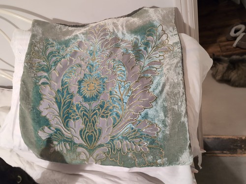 Green velvet devore - devore, floral