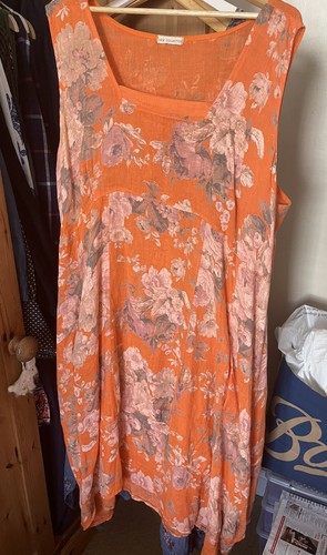 Lagenlook style linen floral - linen,