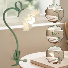 Led clip light flower desk - on,