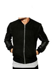 Men Black Bomber Jacket