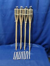 Bamboo Tiki Torches  90CM Garden Outdoor x 4 pcs Torch Light Plus  spare wicks