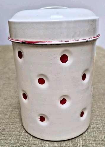 Vintage cream enamel metal - vintage,