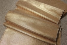 Vintage Japanese silk Saga Nishiki brocade obi fabric gold handwoven geometric 1