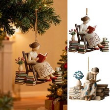 Book Lovers Decor 2D Acrylic Elegant Pendant Farmhouse Christmas