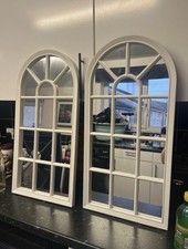 Two White Arch Mirrors