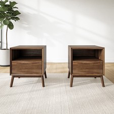 Walnut Pair of Bedside Tables