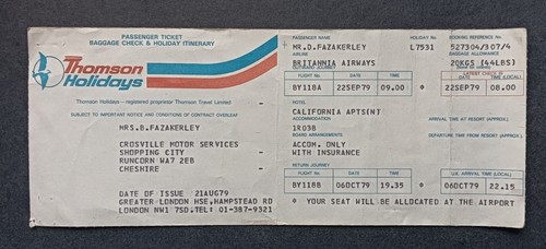 Thomson holidays 1979 - holidays,