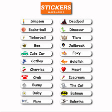 50x Custom Name Stickers