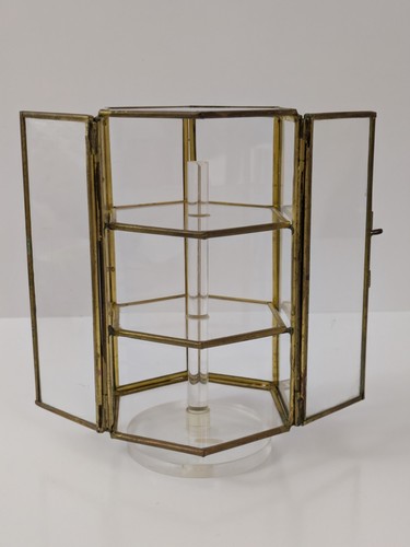 Hexagon brass miniature glass - ,