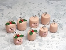 Marshmallow Christmas earrings