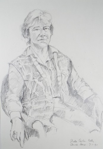 Original pencil sketch seated - original,