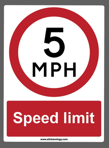5mph speed limit sticker sign - 5mph,
