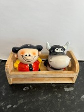 Spanish MATADOR & BULL , Salt & Pepper Shakers ,  CERAMIC