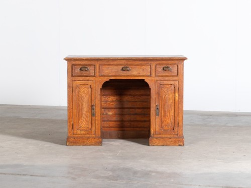 French scumbled pedestal desk - french,