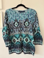Artscapes Women’s top Size L Patterned Sequin Long Sleeve QVC