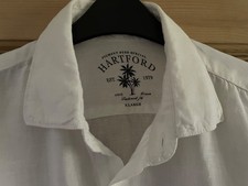 Mens Hartford white linen tailored fit shirt XL  Immaculate