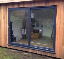 Grey on White Sliding Patio uPVC / Patio Doors / 1500mm x 2100mm / BRAND NEW