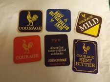 John Courage Ales beer mats x 6 assorted - both sides pictured