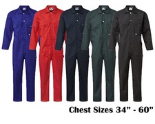 Mens Fort Zip-Front Overalls New Polycotton Coverall Mechanic College Boilersuit