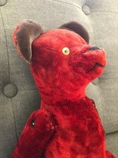 unique antique dark red teddy