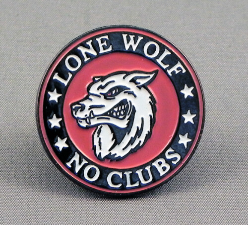 Lone wolf club enamel pin - wolf,