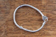 Lovelinks 925 silver bracelet with white/black heart clasp, 19cm, NEW!