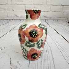 Ben Thomas Porcelain Hornsea Small Bud Vase 4" 10cm Orange Flower Spongeware