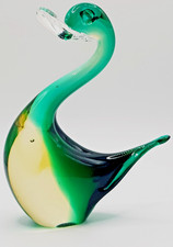 Murano Sommerso 1950's yellow green glass duck