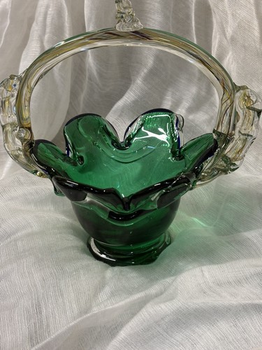 Murano style green art glass - style,