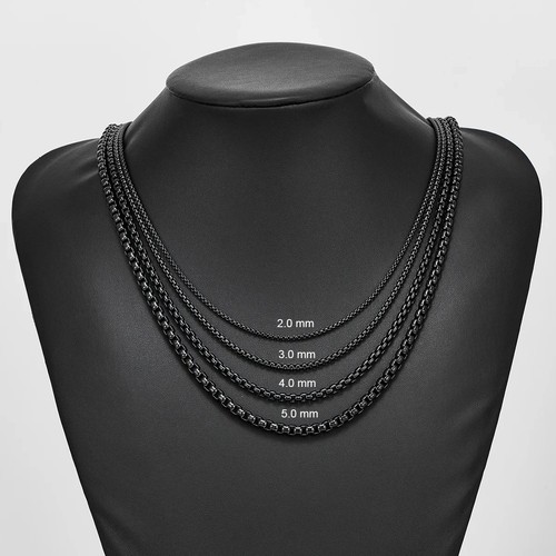5mm black box - chain, necklace