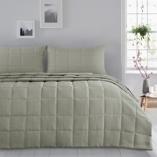Waffle jacquard bedspread - jacquard,