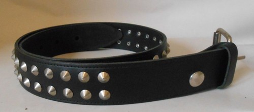 Genuine leather studded belt - leather,