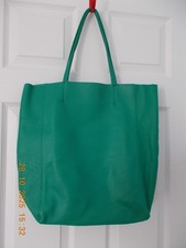 BNWOT Zara Vibrant Green Leather Tote Bag